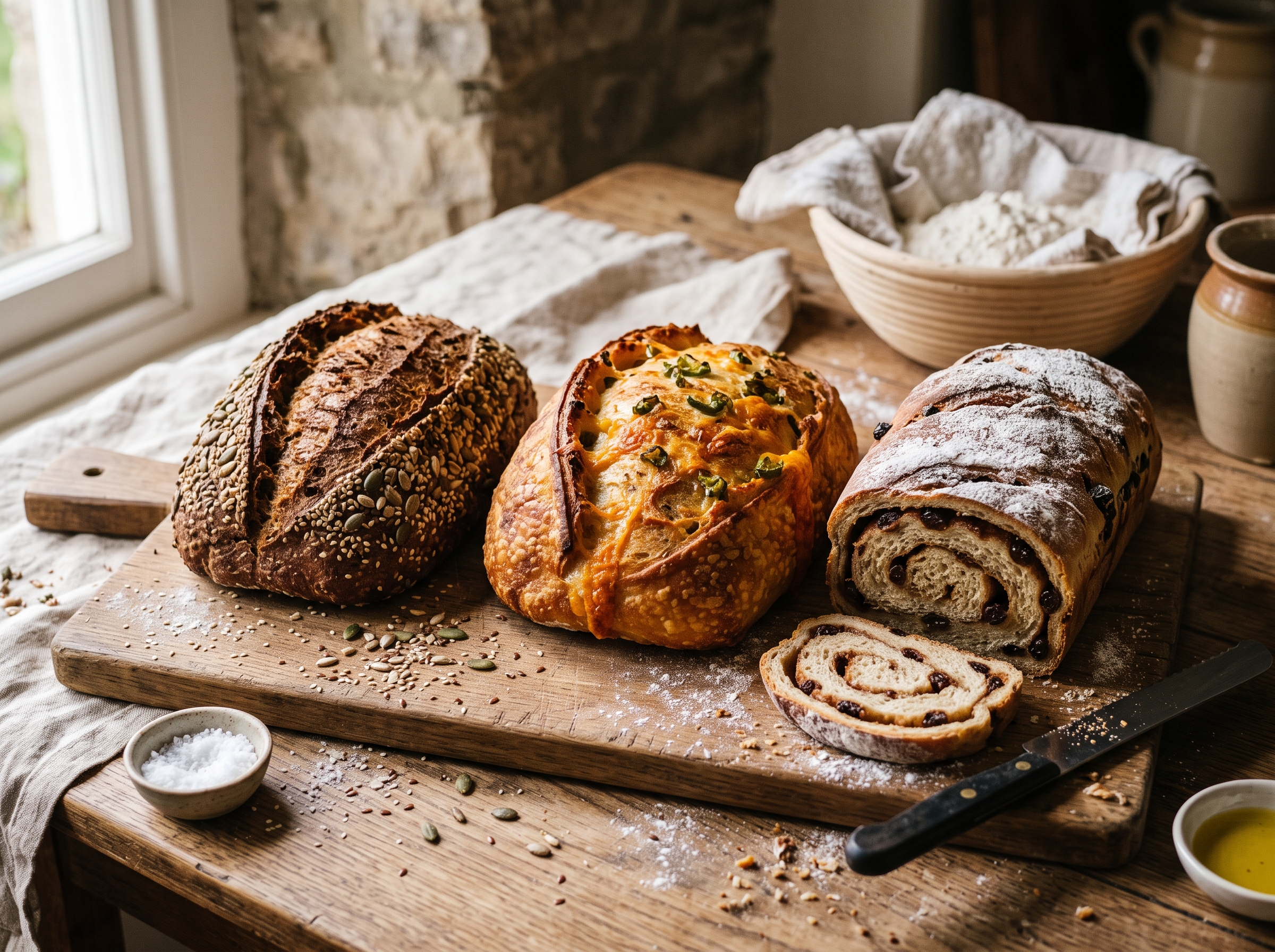 An assortment of specialty artisan loaves